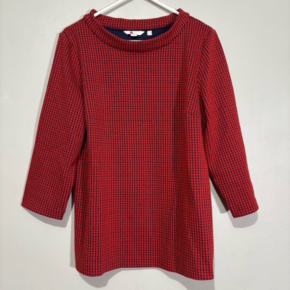 Boden Houndstooth Patterned Top 3/4 sleeve size 14 - Picture 4 of 9